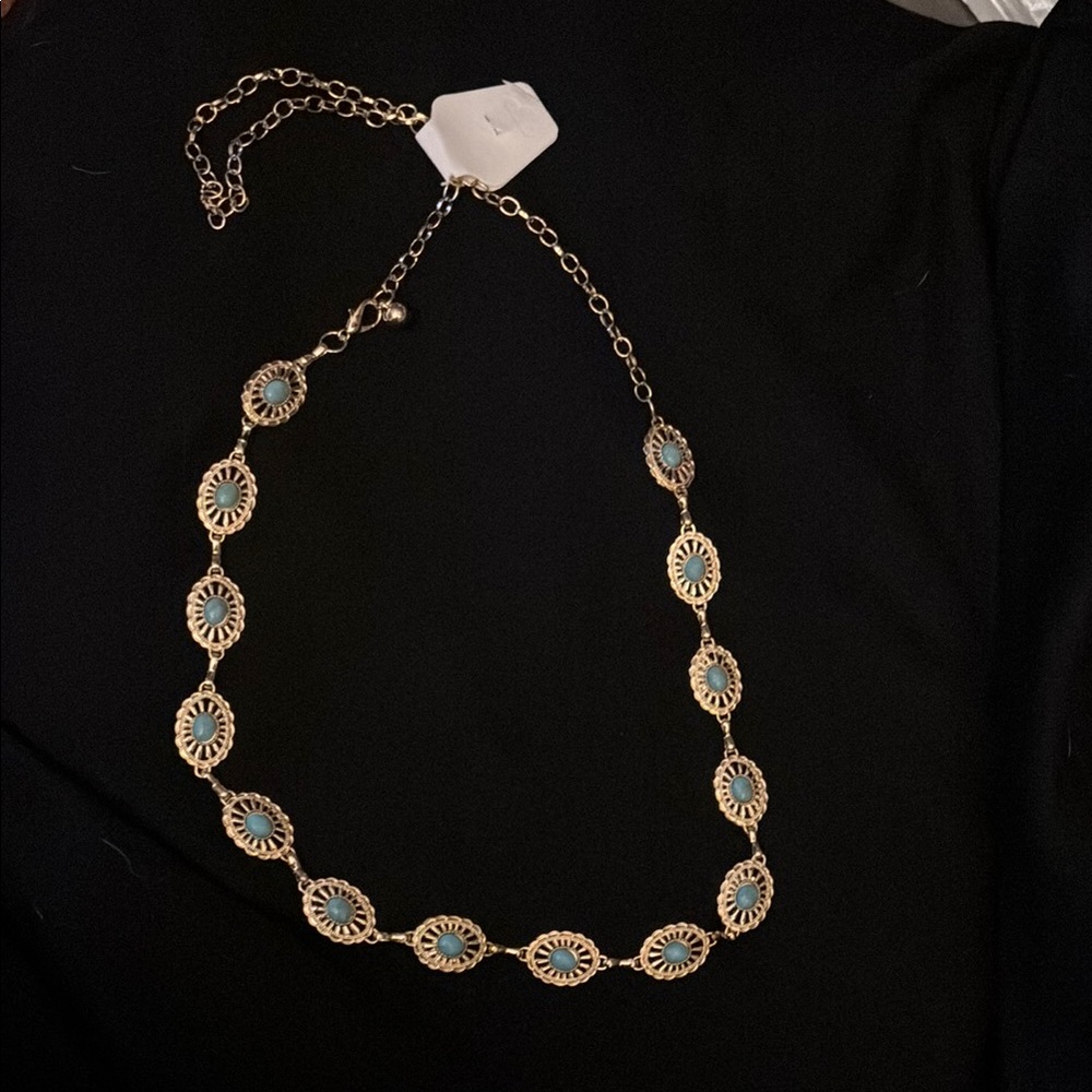 Elegant Gold and Turquoise Belt